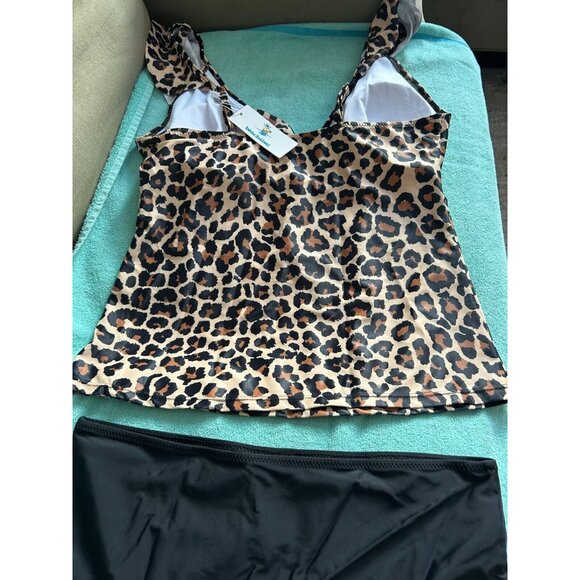 LOT OF 2  Bikini Swimwear Women's Swimsuits Ruffle Shoulder Tankini Sex SIZE XL - Picture 2 of 9